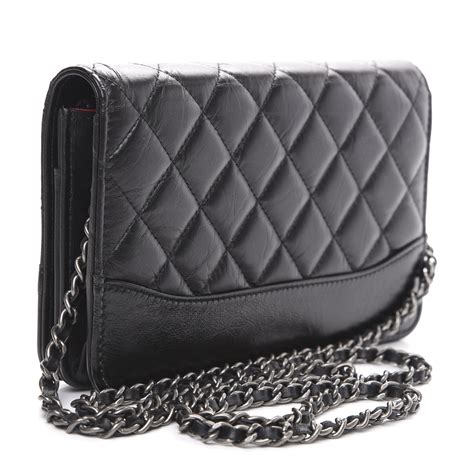 2011 CC Quilted Aged Calfskin Wallet On Chain 